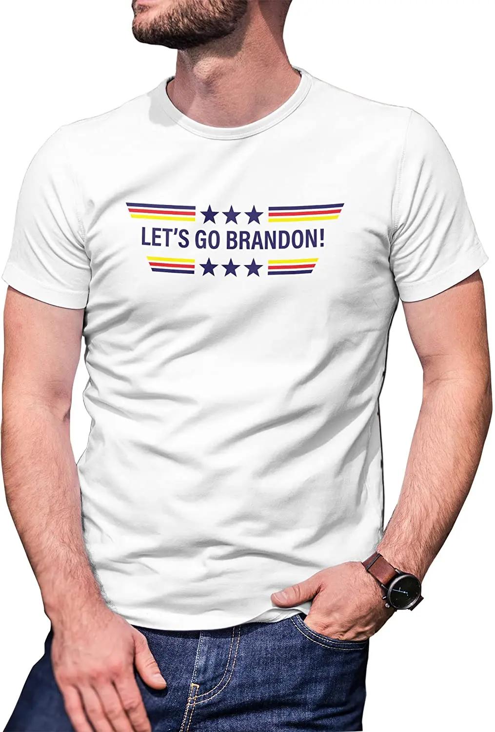 Lets Go Brandon Funny  Biden FJB Mens T-Shirt Mens 100%  ĳ־ T-shirts Loose Top Size S-3XL